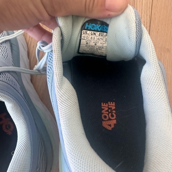 Hoka One One W Bondi 7 Wide Blue White Sneakers 1110531 BFBG Women's US 10D - Picture 4 of 7